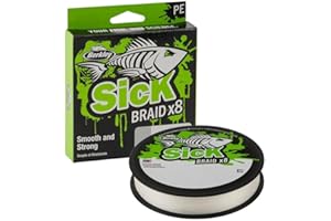Berkley Sick Braid - Línea de pesca trenzada de 8 capas, 300 m, para pesca de agua dulce o salada, color blanco o negro