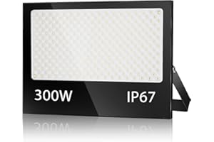 VRFMALIY 300W Foco LED Exterior , 30000LM 7000K Proyector LED Exterior, IP67 Impermeable LED Exterior Bianco Caldo Luz de Inundación Luz de Seguridad Iluminación para Garaje Patio Jardín Terraza Parque