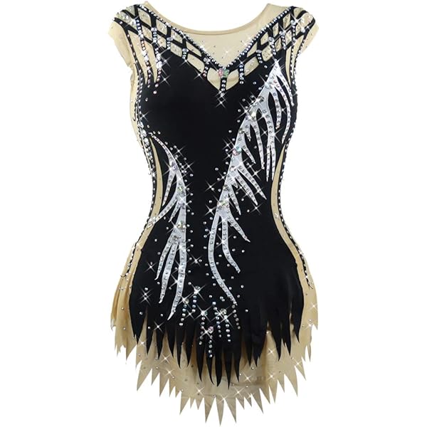 Body Danza Ritmica Ragazze Con Diamanti E Nappe - Costume Ginnastica Competizione Colorato - Foto 6