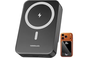 MATAST Magnetic Power Bank 10000mAh，20W Fast Charging Portable Charger, Wireless Power Bank with LED Display, Small USB-C Battery Pack with Mag-safe for iPhone 17/16 Plus/Pro/Max,15/14/13 Series