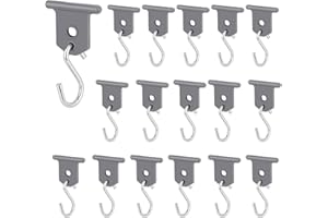 KAWAAN 16 Pezzi Gancio per Tendalino Camper, Ganci Tende da Campeggio Appendini, Acciaio Inossidabile, ABS, Grigio, Montaggio su Tenda da Sole per Camper, 7 kg, Minimalista e Funzionale