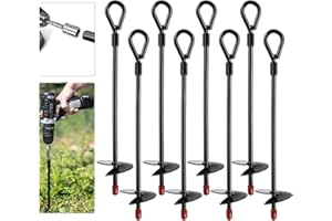 8 Pack Ground Anchors Heavy Duty,Yemetey Earth Ground Anchor,18" Earth Anchors,Ground Anchors Screw in,Shed Anchor Kit, Trampoline Anchors Stakes Hooks