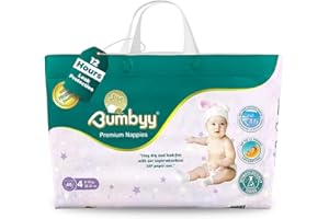 Bumbyy Premium Leak-Proof Baby Nappies Size 4 | Ultra-Absorbent, Soft & Thin | Hypoallergenic 40 Baby Diapers for Sensitive Skin | Chemical-Free & Dermatologically Tested