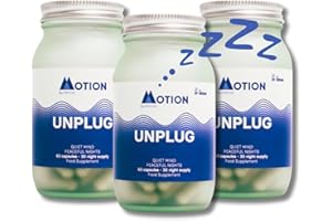 Motion Nutrition Unplug Night Time Nootropic (60 Capsules) | Award Winning Natural Sleep Aid to Calm Your Mind, Help You Fall Asleep Faster & Wake Up Well Rested | Sedative Free | Vegan & Made in UK
