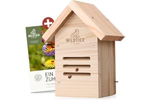 wildtier liebe Marienkäfer-Hotel, Marienkäferhaus - Wetterfest & Unbehandelt aus Massiv-Holz I Insektenhotel für Marienkäfer zum Aufhängen I Nistkasten, Marienkäferunterkunft für Garten, Balkon