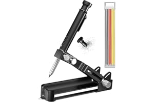 Lomhyve Multifunktionales Anreißwerkzeug, Metall Holz Keramik Zweck Konstruktionsbleistift, Baubleistift mit Tieflochstift, Zimmermannsbleistift, Schreiber Werkzeuge zum Zeichnen Linien(Schwarz)