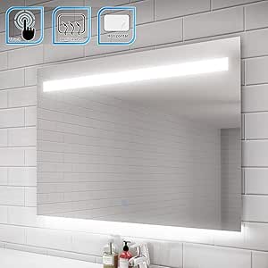ELEGANT 1000 x 700 mm LED Illuminated Bathroom Mirror with Light Sensor ...