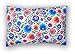 Amilian® Handcrafted Decorative Flower Print White/Multi-Coloured 100% Cotton Premium Quality Durable Throw Cushion Cover Pillowcase Only 40 cm x 60 cm