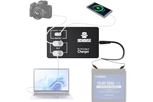DCHOUSE 12 V DC till typ C USB-batteriadapter, tvåvägs laddning och urladdning, för LiFePO4 12 V 0 till 50 AH LiFePO4-batteri