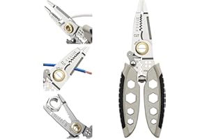 AMDZGLB Alicate Pelacables Multifunción 3 en 1 para Electricistas, Alicates de Corte Automático Herramienta Profesional para Pelar Cables