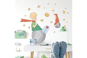 kina R00587 Autocollants Muraux Enfant écologique et hypoallergénique Effet Tissu Doux Repositionnables Petit Prince Décoration Bébé Nouveau Pépinière Adhésif Papier Peint - Mesure 42x30cm