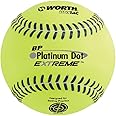 Worth 12" BP Platinum Dot Extreme Batting Practice Slowpitch Softballs, Box of 12