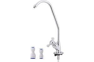 JACAR Grifo de Osmosis Inversa de 1/4" para Sistema de Purificacion de Agua 5 Etapas, Grifo para Osmosis para Fregadero de Acero Inoxidable con Cartucho Cerámico Enganche rapido para tubo 6 mm