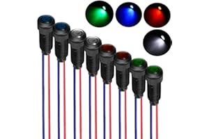 Gebildet 8 pièces Rouge/Bleu/Vert/Blanc indicateur LED lumière Pilote 110-220VAC Trou de Montage Taille 8mm (Coque en Plastique Ignifuge)