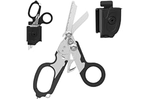 FLRMINGIGIGI Trauma Schere Emergency Shears mit Strap Cutter und Glass Breaker Faltbare Scherenzange aus Edelstahl, Outdoor Camping Rescue Scissors Tools