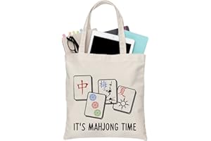 PLITI Mahjong Tragetasche Mahjong Liebhaber Geschenk Mahjong Fan Geschenk Mahjong Spieler Geschenk It's Mahjong Time Mahjong Spiel Geschenk