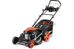 FUXTEC FX-RM5396eSPRO Tagliaerba a scoppio semovente, avviamento elettrico, velocità regolabile, scarico laterale, larghezza di taglio 53 cm, mulching, altezza 25-75 mm, cassetta per erba 70L