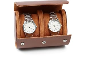 HATOFES Pudełko na zegarki dla mężczyzn – etui na zegarek z 1 przegródką, skórzany organizer na zegarek ze zdejmowanymi poduszkami do zegarka, luksusowy materiał PU, vintage, ekspozycyjna, do zegarka