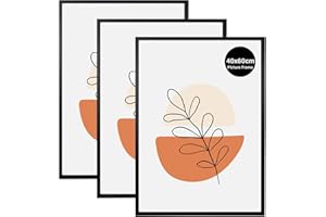 KAIWIN 3 Pack Bilderrahmen 40x60 cm, Schwarz Rahmen 40x60, Holz Fotorahmen zum Aufhängen, Posterrahmen Benutzt für Fotos, Bilder, Puzzles, Poster