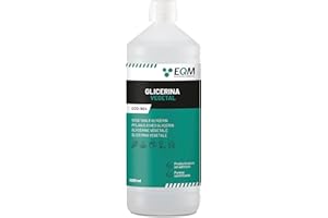 EQM SOLUCIONES QUIMICAS EQM - ECO-904 - Glicerina Vegetal Líquida - 1L - Grado farmacéutico - Hidratante natural cabello y piel - Ideal para jabones, champús, cremas, etc