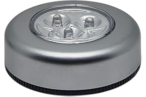 FAST WORLD SHOPPING - Lampada 3 Led a Batteria Adesiva Bianca per Cabine Armadi, Cucina, Cameretta - Luce Notturna Bambini, Luce per Armadio, Faretto a Batteria