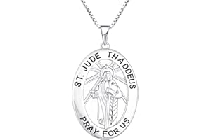 JO WISDOM Collares Colgante St. Jude Thaddeus Medalla,Joyería para Mujeres y Niñas