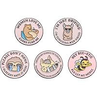 Hello I'm Easily Distracted'' Pins Fun Stamp Inspirational Enamel - View #14