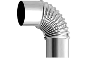 WEISI Stove Pipe Stainless Steel 90° Elbow Pipe Hot-dip Aluminised Steel Stove Pipe Elbow Flue Pipe For Stoves, Stainless Elbow Chimney Pipe 2.36in Camping Stove Accessory Camping Tent Chimney Pipe
