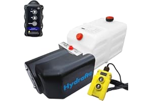 AUER HYDRAULICS Hydraulikaggregat HYDRAF, Hydraulikpumpe mit 7 Liter Tank und Kabelfernbedienung + Funkfernbedienung, Funk, 12V 180 bar 2000 Watt (1 x Funkfernbedienung)