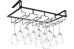 Kamiya Portabicchieri Sospeso Nessuna Perforazione Richiesta Porta Bicchieri Sospesi Porta Calici da Parete (4 Binari)