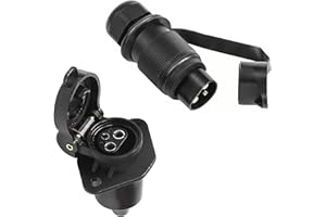 SPARKMOTO 3 Polig Traktor Stecker Steckdose 12V, nach DIN 9680,Wasserdicht Stecker Steckdose 3 Polig Für Traktor PKW RV LKW KFZ Anhänger Landmaschinen 3 Polig Stecker Steckdose(2 Mount Punkte B)