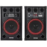 Fenton SPB 12 Inch Active Bluetooth PA Speakers Disco DJ Karaoke Party System 800W