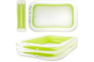 SUNMER Large Inflatable Family Paddling Pool - For Kids and Adults - Easy to Inflate and Deflate – 200cm x 150cm x 50cm - For Garden Parties, Indoor Ball Pit - 6.5Ft