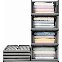 Organizer Armadio 6 Pezzi Impilabili – 35x25x20 Cm Con 7 Scomparti Per Biancheria E Magliette