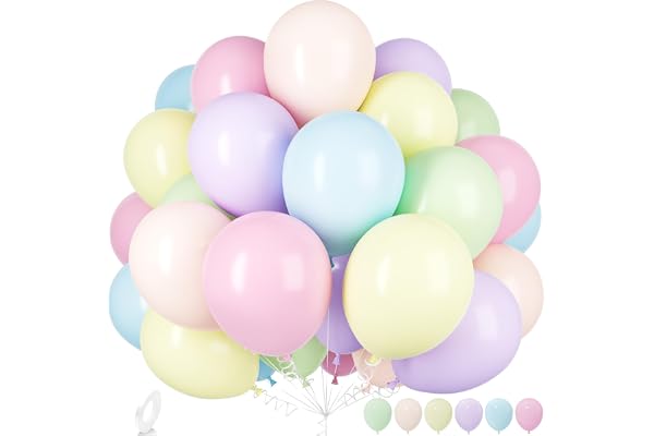 Ousuga Ballons Pastel, Paquet de 30 Ballons Couleurs Pastel Arc-en-ciel en Latex 12 Pouces 30,5 cm Ballon pour Femmes Garçons Filles Fête d'Anniversaire Mariage Baptême Douche Baby Shower Décorations