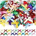 TOWNBUS - 100 Pcs Mini Bows | Multicolor Small Ribbon Bows for Presents, Satin Decoration Bowknot for Gift Wrapping, Hair Clip, Flower Bouquet, Sewing, Scrapbooking and so on