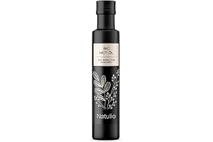 ‎NATULIO Natulio MCT-Öl 100% aus Bio Kokosöl kaltgepresst 250ml - unterstützt optimal bei ketogener-, Paleo-, veganer & Low-Carb-Ernährung - 60% C8 & 40% C10 - MCT Oil - MCT Öl Bio zertifiziert nach DE-ÖKO-006