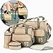 5PCS Practical Mummy Baby Diaper Bag Baby Changing Mat Multifunctional Set Khaki