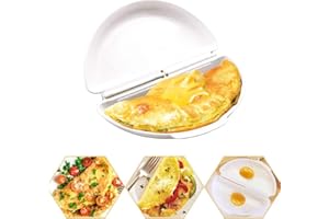 LORD C Microwavable Cooker Omelette Eggs Steamer Breakfast Scrambled Egg Cookware With Two Hinged Flip Compartments Bpa Free Home Kitchen Gadgets Multifunctional Tools (Pack Of 1) (Omelette)