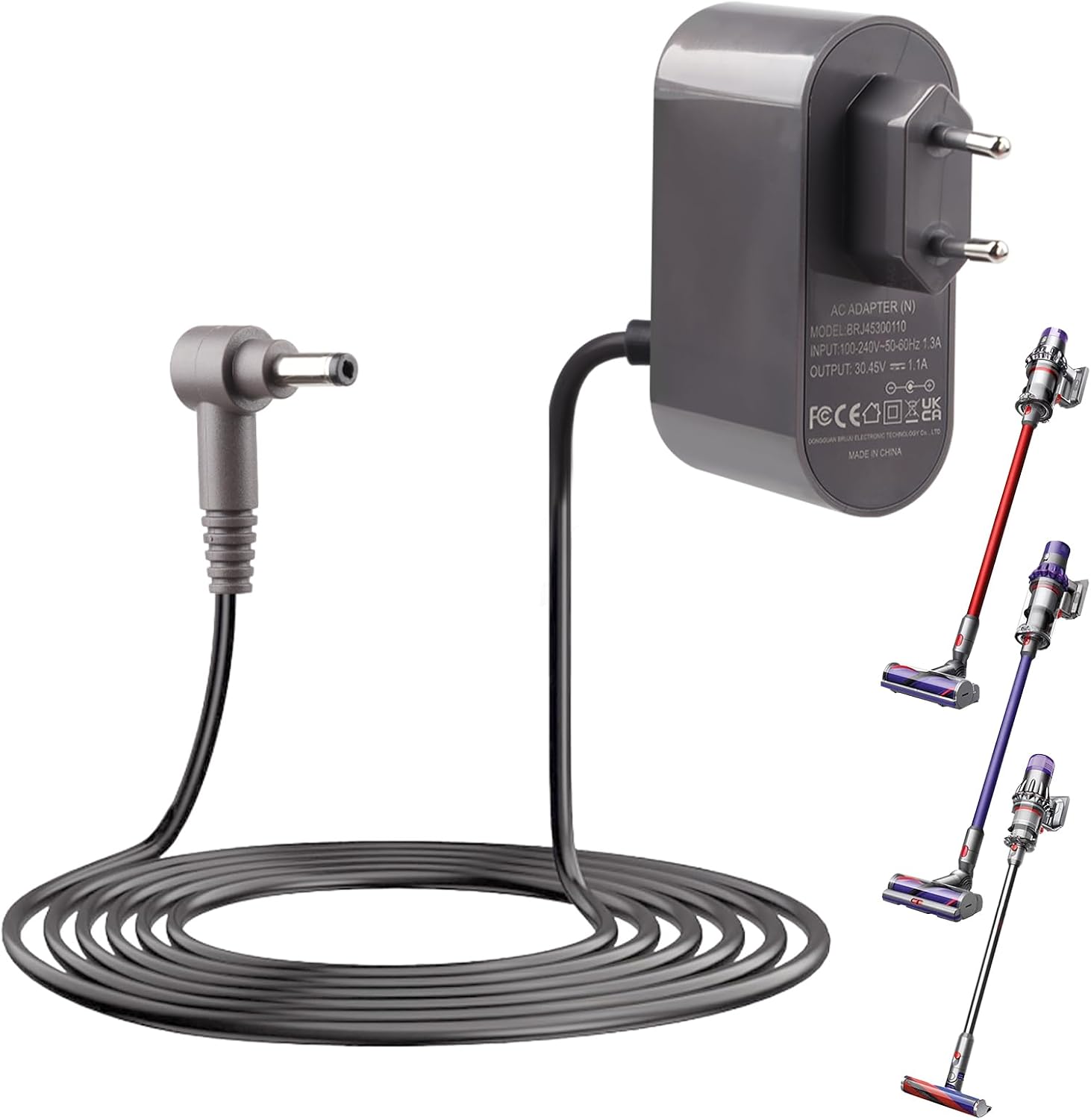 30.45V Cargador Adaptador para Dyson V10 V11 V12 V15 SV12 SV14 SV15 SV16 SV20 SV22 217160-03 969350-03 33W Adaptador de Corriente para Absolute Animal Motorhead Aspiradora, Alimentación Cable 1.8M