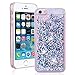 Produktbild SMART LEGEND für iPhone 5/5S/SE Hardcase Liquid Hülle Glitter Case Hartschale Transparent Schutzhülle Handyhülle Fließen Flüssig Schwimmend Premium Shiny Glanz Sparkle Bling Diamant Strass Tasche Skin Schale Hart PC Clear Kristall Handytasche Etui - Silber