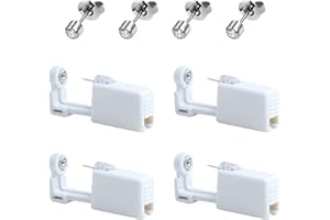 iTauyees Pistola per Piercing All'orecchio, 4 Pezzi Usa e Getta per Piercing All'orecchio, Indolore, Ideale per Ragazze, Donne e Uomini (Bianca)