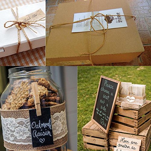 atpwonz Jute Bindfäden natur dick Jute-Schnur Jute Seil Bindfäden für Floristik, Geschenke, DIY Kunst, Handwerk, Dekoration, Bündelung, Garten und Recycling (braun, 100 m) - 6