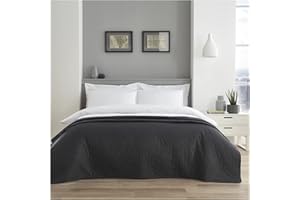 GC GAVENO CAVAILIA Pinsonic Quilted Bedspread Comforter, Lightweight Bed Spreads & Throws, Large Sofa Bed Covers, Charcoal, 150X200 Cm