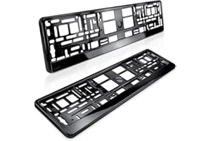 ‎SCHILDEVO schildEVO 2 Kennzeichenhalter | SCHWARZ Hochglanz Metallic | Klavier-Lack Look | Nummernschildhalter | Kennzeichen-Halterung | DHL-Versand