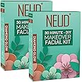 NEUD 6-Step DIY Diamond Facial Kit for Women Glowing Skin, Tan Removal & Skin lightening, Salon-Like Glow at Home in 30 Minutes, Suitable for All Skin Types (60g Each) Pack of 2