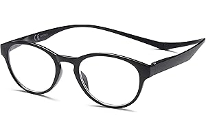 NEW VISION NEWVISION®,Occhiali da Lettura con Calamita,Occhiali Presbiopia Cerniere a Molla,Stanghette per Appendere al Collo,Occhiali con custodia,NV3312