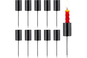 GGISUI 10 Pezzi portacandele natalizie, candeliere in metallo, portacandele per corona dell avvento, candelabro moderno, candelabri conici per Natale, matrimoni, cene a lume di candela (nero)