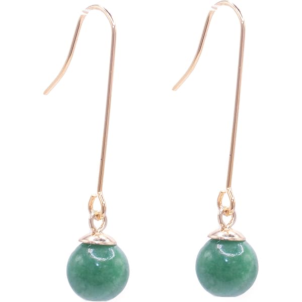 Orecchini Lunghi A Goccia In Giada Naturale Verde, Pendenti Boho Retrò In Lega, Gioiello Donne