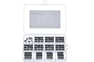 Bridgold 100pcs 12Types Opamp Timer Darlington Phototcoupler,Including:PC817C JRC4558 UA741 NE555 NE5532P LM393 LM386 LM358 ULN2803 ULN2003 LM339 LM324 .